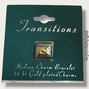 Bundle Sale 3 for $15 | Transitions Italian “N” Charm 24 Kt Gold Plated